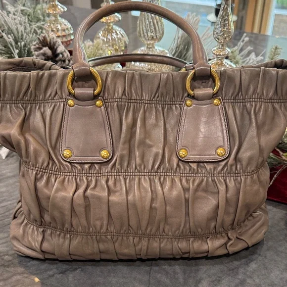 PRADA dark tan Leather Tote Bag - Picture 5 of 8